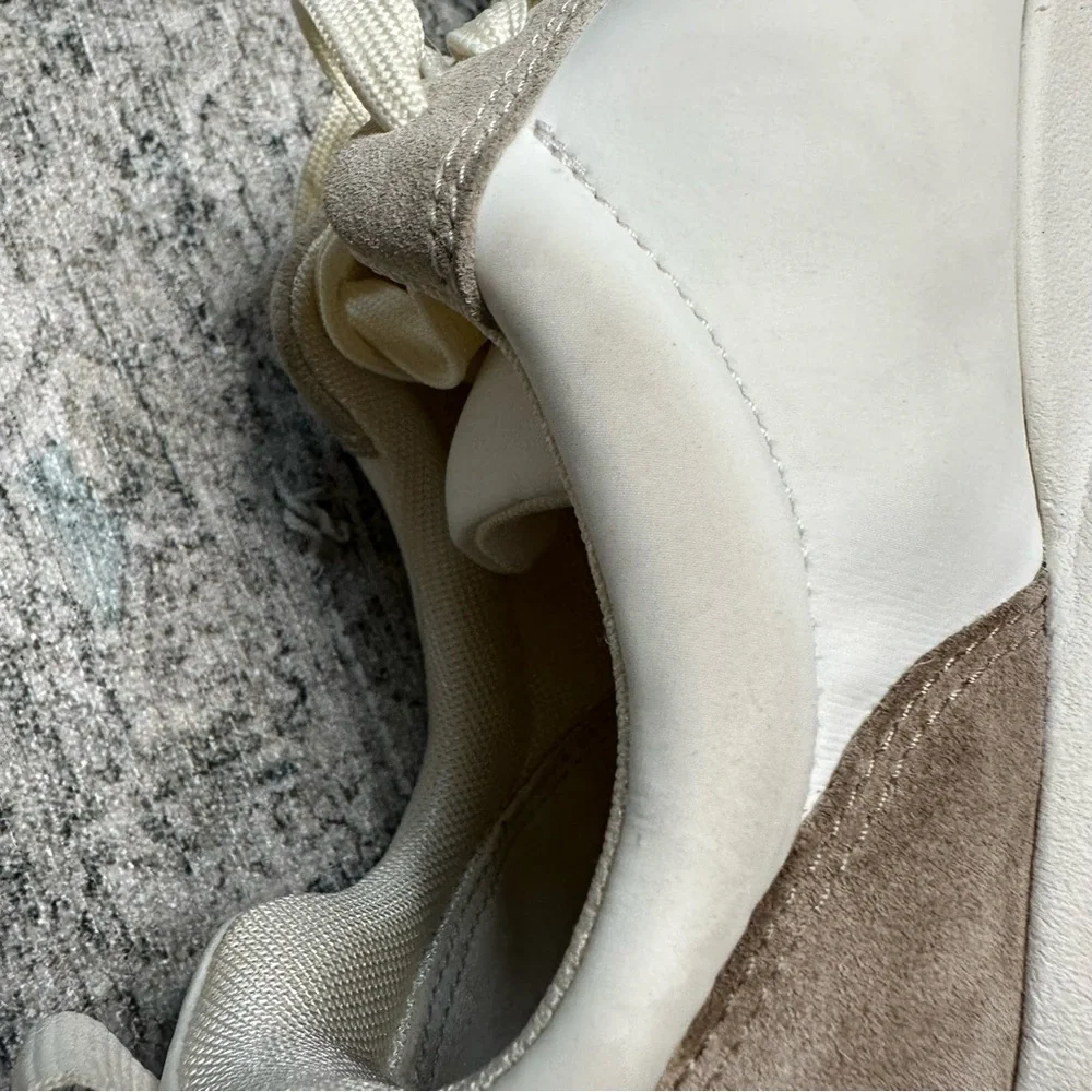 Tory Burch Cream and Light Gray Chunky Platform Sneakers